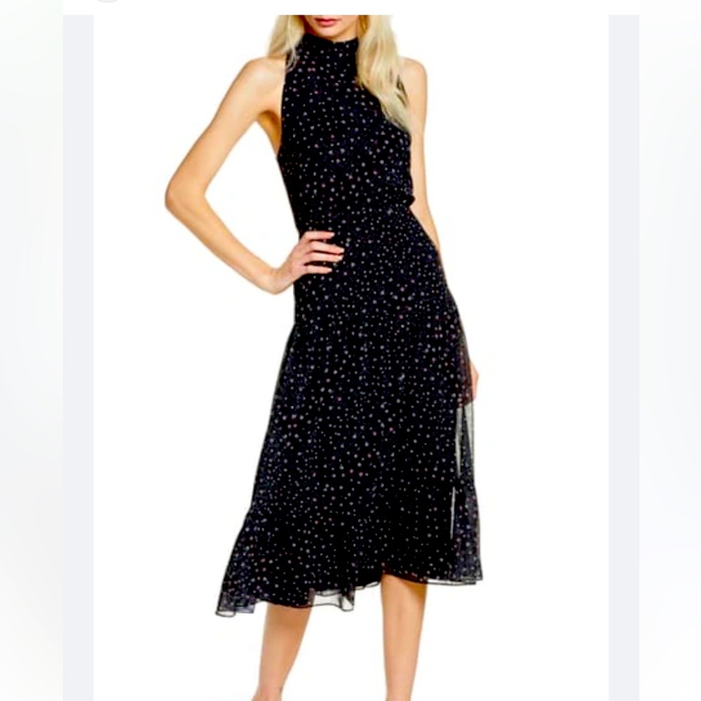 Sam Edelman Astro Print Mock Neck Midi Dress